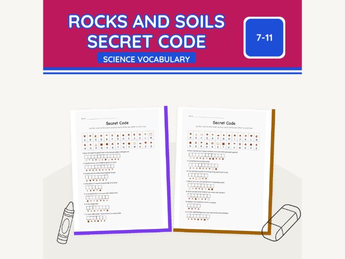 Rocks and Soils Secret Code KS2 | 7 Sheets