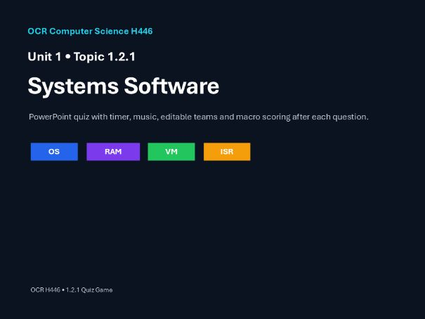 OCR - A level Computer Science Quiz - Topic 1.2.1