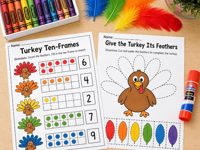 Autumn Maths: Turkey Feather Counting 1-10