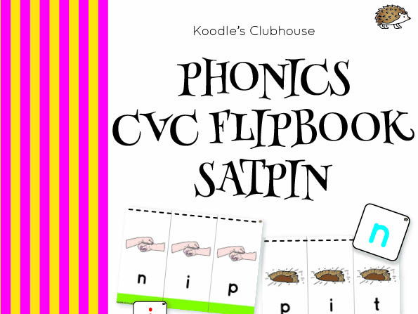 Phonics CVC flipbook S,A,T,P,I,N