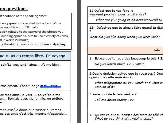GCSE News specs Theme 2 speaking booklet