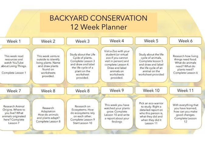 12 Week Conservation  Lesson Plan