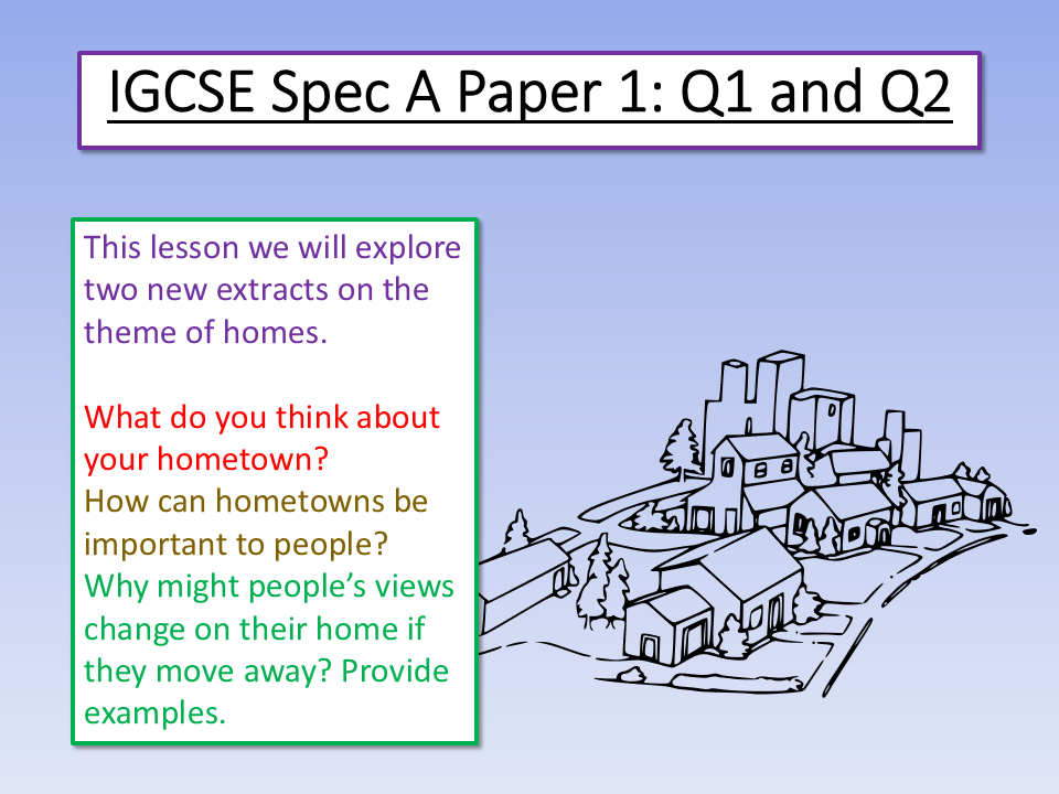 Edexcel IGCSE English Language Paper 1