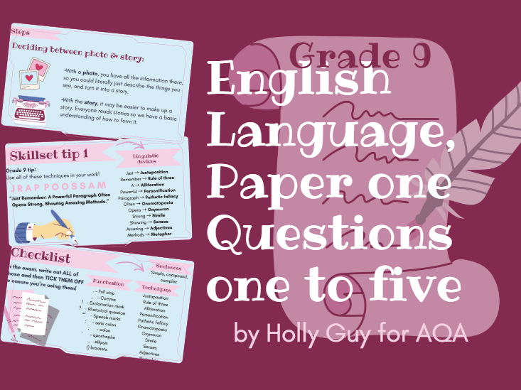 AQA GCSE English Language: Paper 1 Full Lesson Bundle (Questions 1–5)
