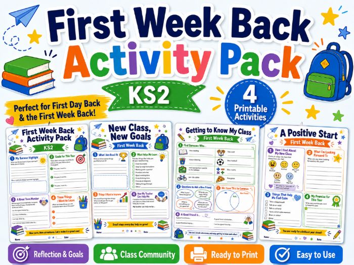 First Week Back Activity Pack | KS2 | First Day Back | Printable PDF