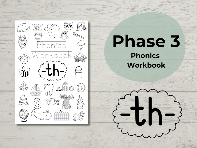 Phase 3 Phonics Workbook th sound