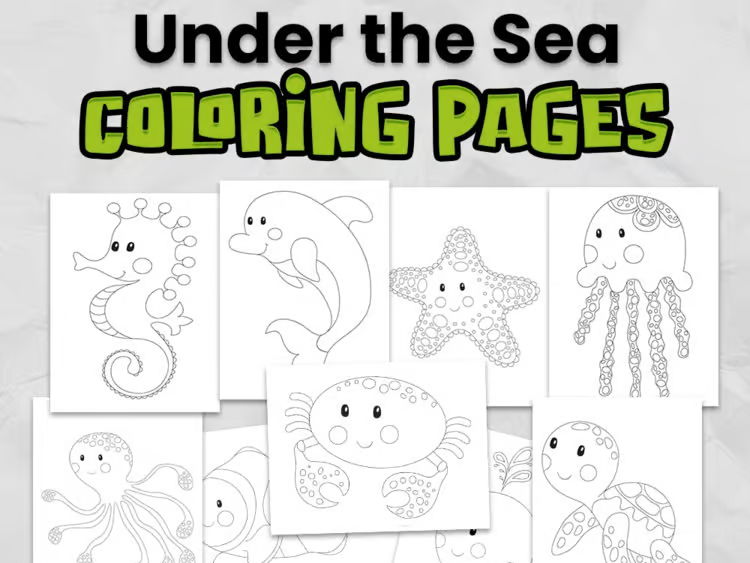 Under the Sea Colouring Pages | Ocean Animals Activity | EYFS & KS1 Science Worksheets