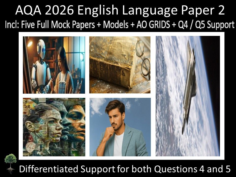 Five AQA 2026 English Language Paper 2 Mocks | Q4 + Q5 DIFFERENTIATED | AO GRIDS | MODELS