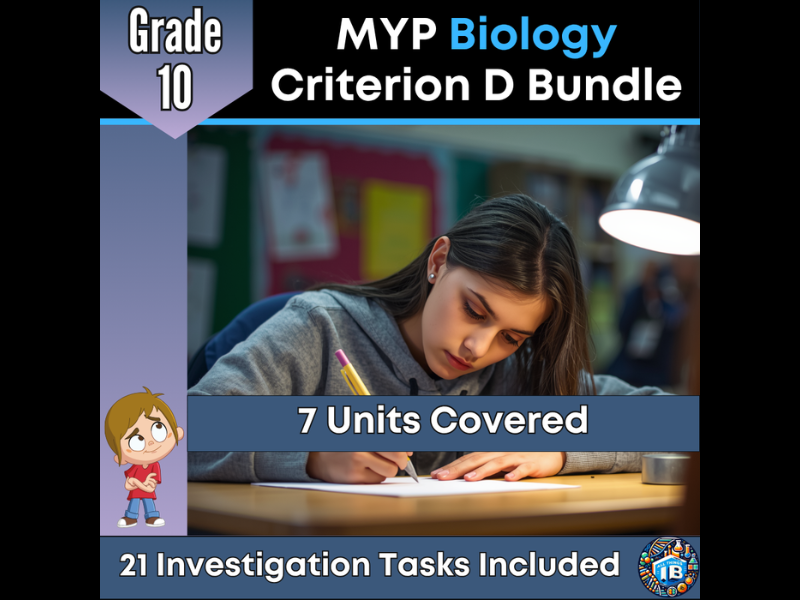 MYP Grade 10 Biology: Criterion D Assessment Bundle - 7 Units - 2026