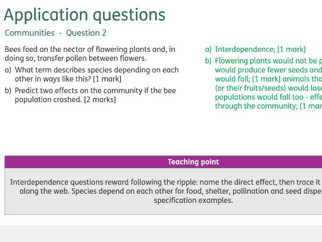 AQA 4.7 Ecology - Application Qs and As