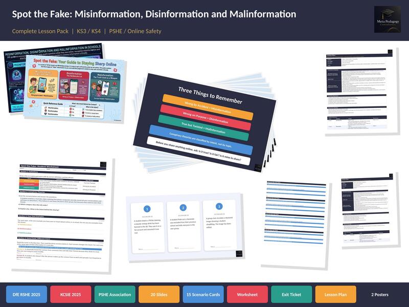 Misinformation, Disinformation : Complete Lesson Pack and Posters (KS3/KS4)