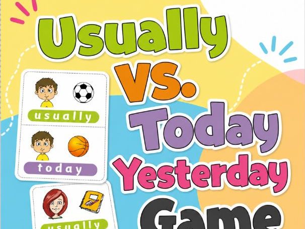 Usually vs Today/Yesterday Game | Present Simple vs Past Simple Activity | ESL Grammar Printable