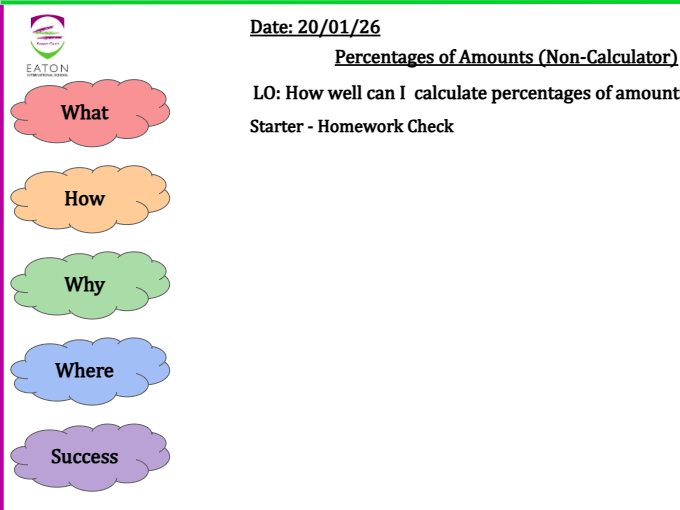 Percentage of Amounts (Non-Calculator)