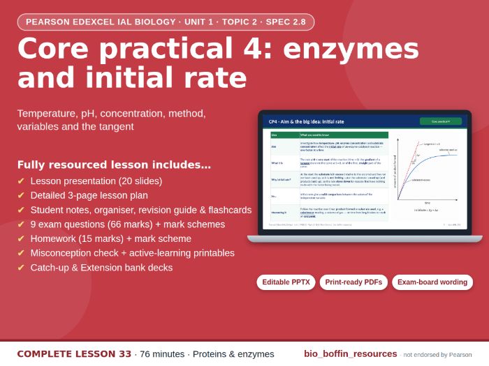 IAL Biology Edexcel – Enzyme Initial Rate