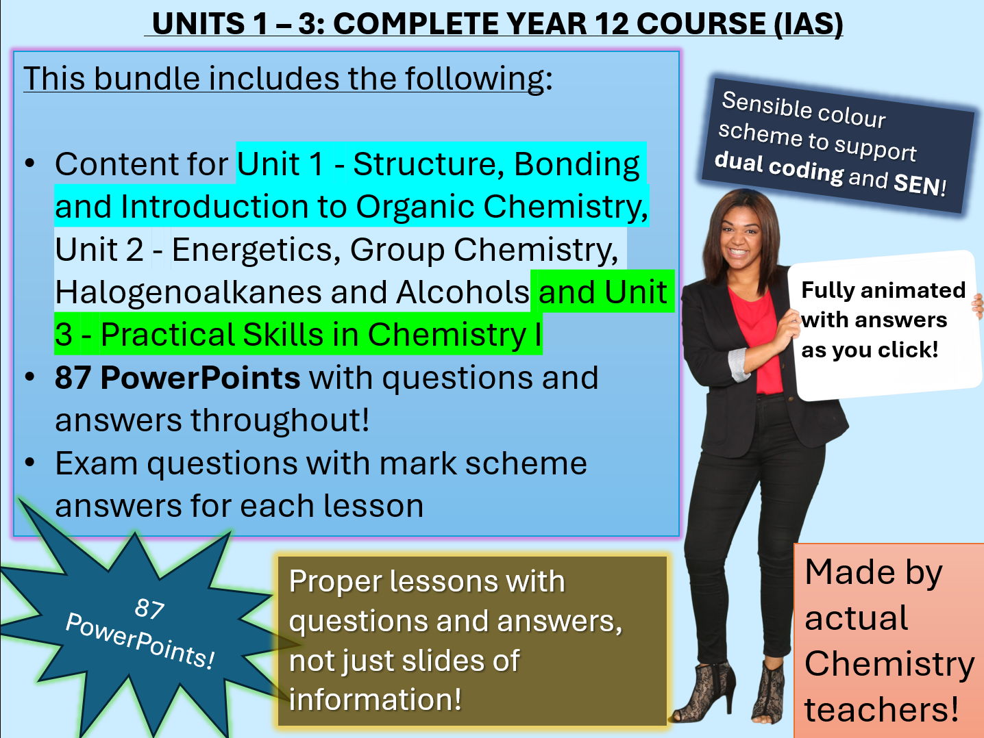 Edexcel International A level Chemistry - UNITS 1 – 3: COMPLETE YEAR 12 COURSE (IAS) - Lessons with questions and answers