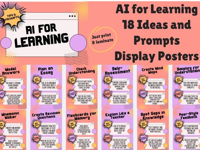 AI Learning Ideas Prompts 18 Display Posters