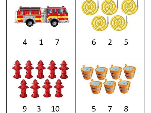 Firefighter number counting peg activity