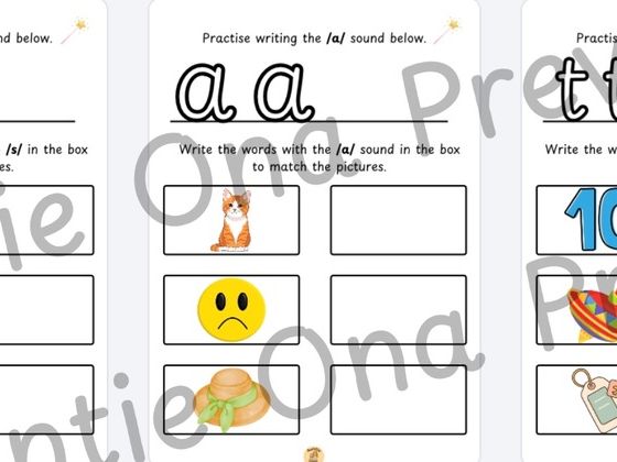 FREE Phase 2 Phonics Writing Worksheets (SAT) – CVC Words