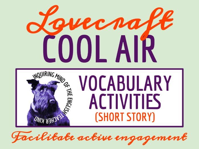 "Cool Air" by H.P. Lovecraft Vocabulary Worksheet, Crossword Puzzle, and Word Search