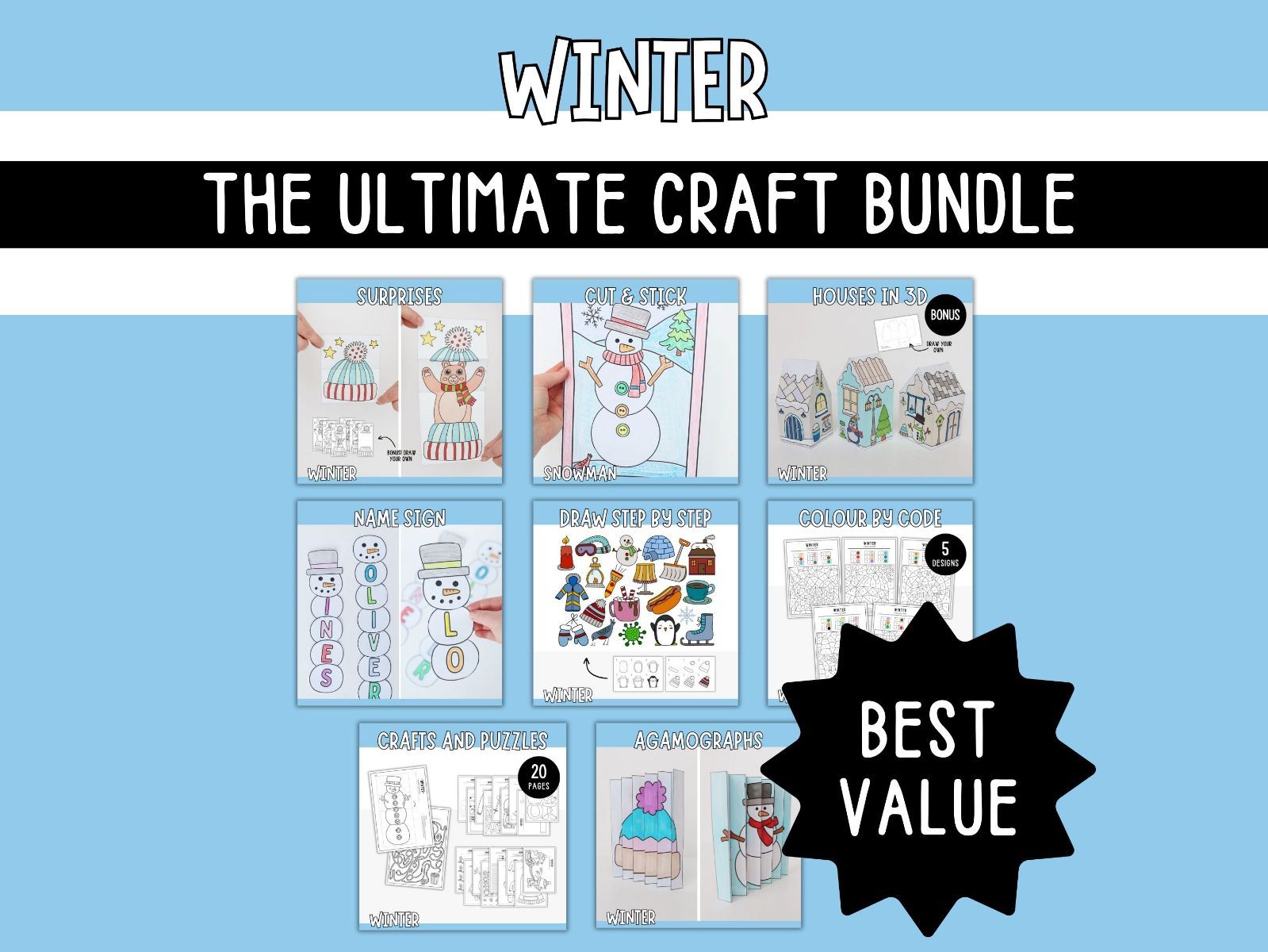 The Ultimate Winter Craft Bundle - Printables for Kids