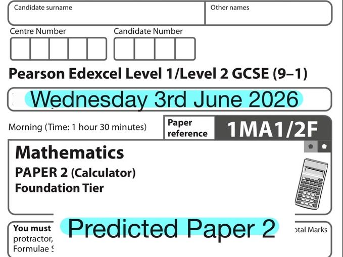 GCSE Maths Predicted Paper 2 2026 | Higher & Foundation | Edexcel/Revision