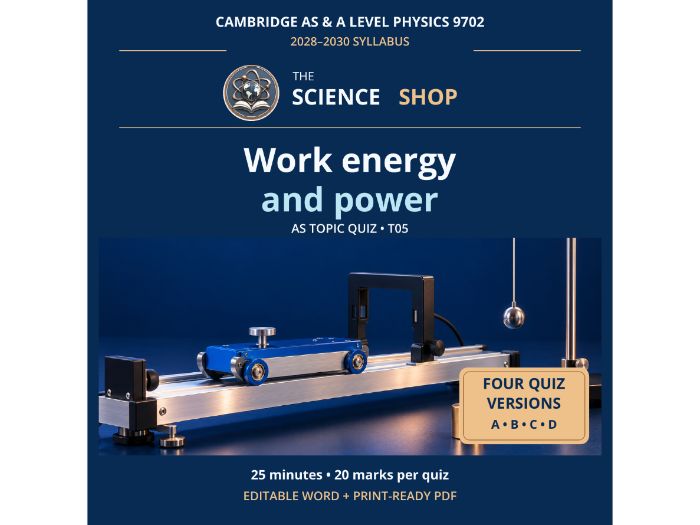 Work energy and power | Cambridge AS Physics 9702 | 4 Revision Quizzes