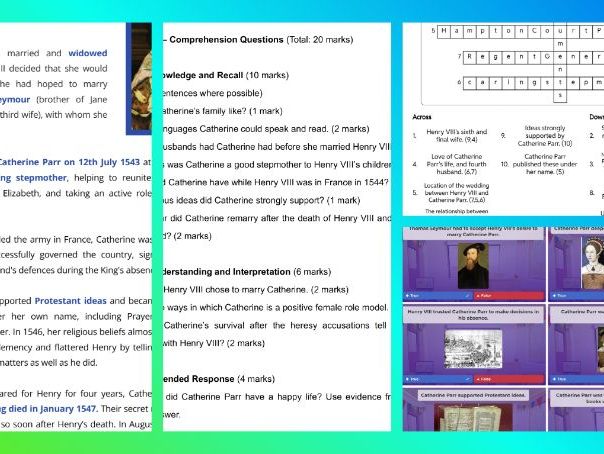 KS2/KS3 The Tudors - Six Wives of Henry VIII Lesson Pack: Catherine Parr