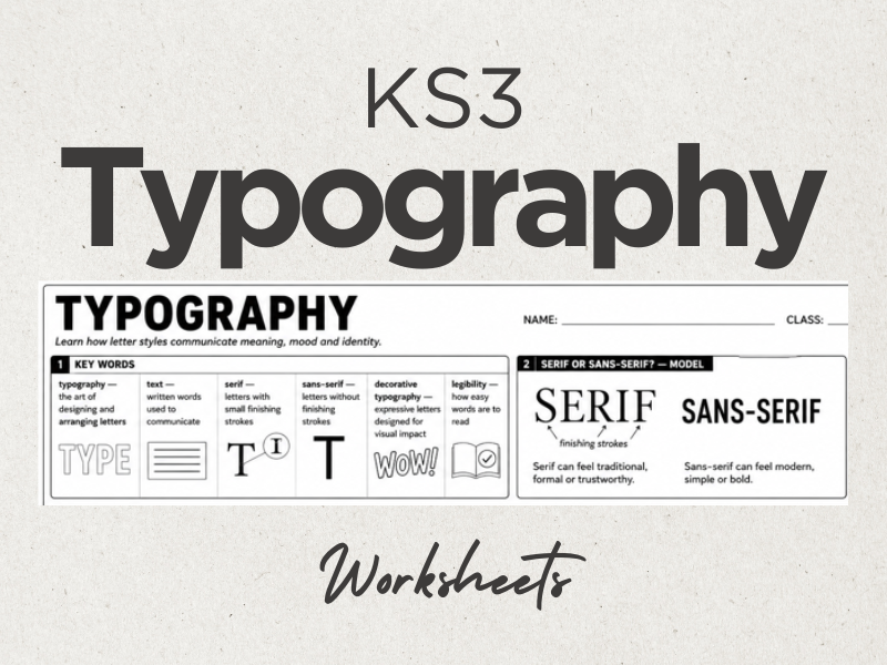 Typography Design Worksheet– Serif, Sans‑Serif and Decorative Styles