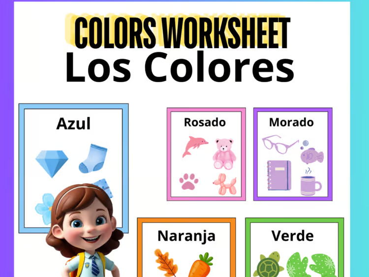 Spanish Colors Worksheets | Los Colores en Español Activities & Posters