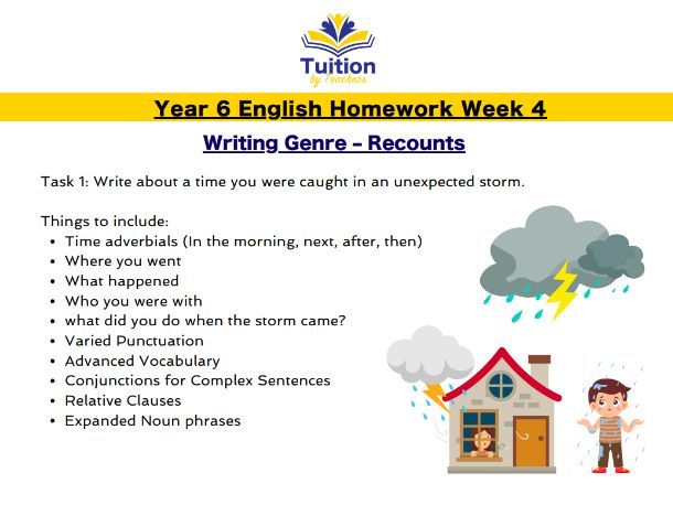 4. Year 6 - Creative Writing & Spelling