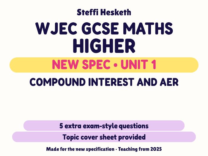 WJEC New Spec Maths Higher Unit 1: Compound interest and AER