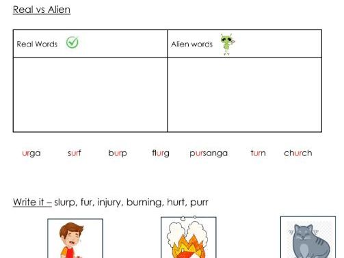 Phonics - ur sound worksheets - Resource bundle