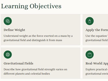 iGCSE Physics - 1.3 Mass and Weight SUPPLEMENT