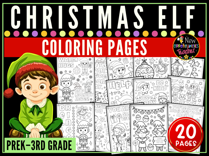 Holidays Christmas Elf Coloring Pages