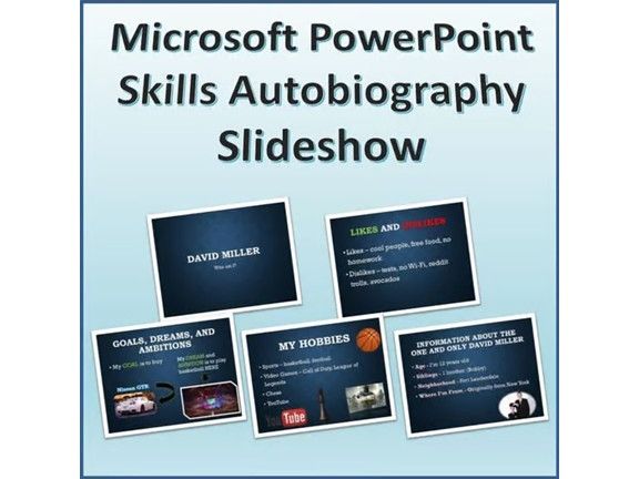 Autobiography Slideshow Activity for Teaching Microsoft PowerPoint Skills