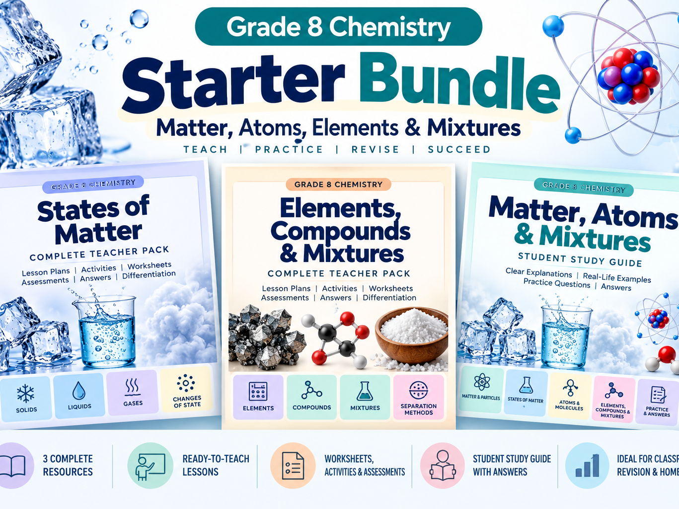 Grade 8 Chemistry Starter Bundle | Matter & Mixtures