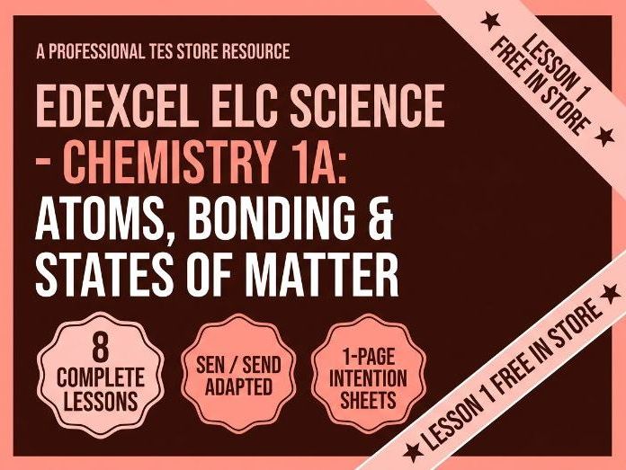 Free Sample Lesson: Atoms, Bonding & States of matter - Edexcel ELC / KS3 / SEN Science
