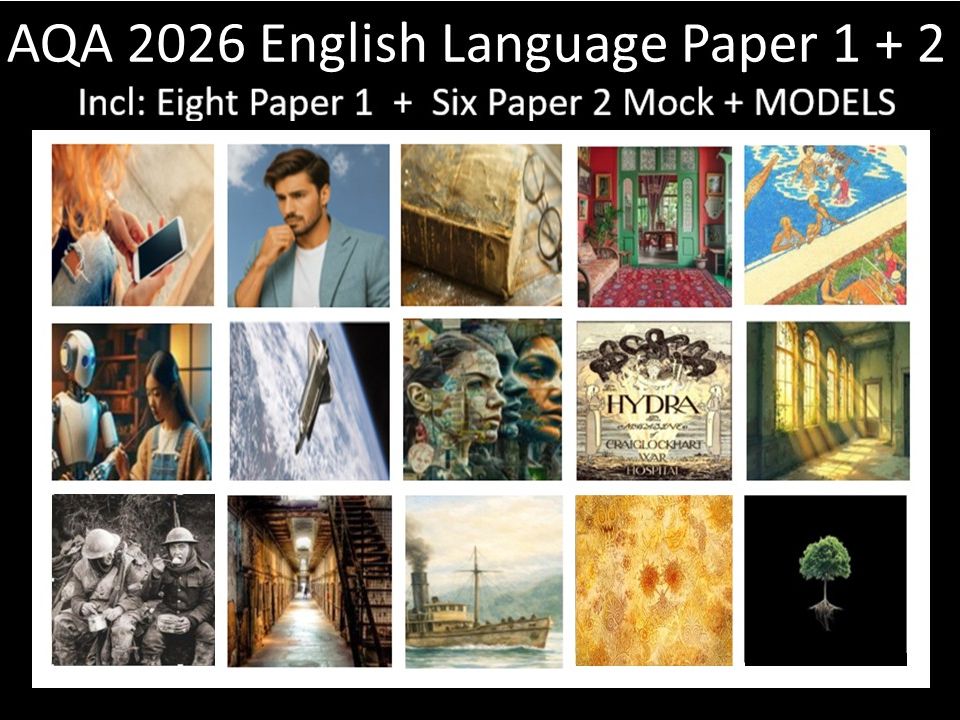 Fourteen AQA 2026 English Language Paper 1+ 2 Mocks + Models
