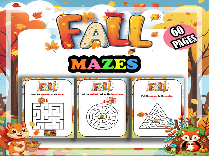Fall / Autumn Mazes for EYFS / Nursery / Reception