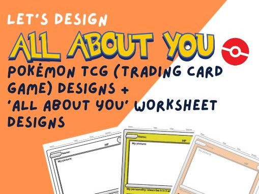 Back to school - All about me - Pokémon TCG bulletin board design and worksheets