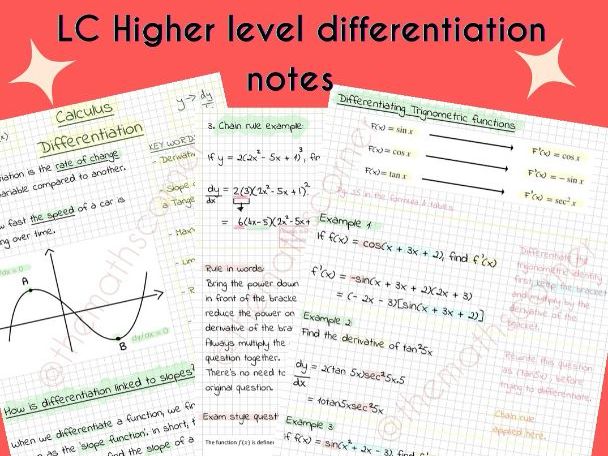 Calculus notes: Differentiation