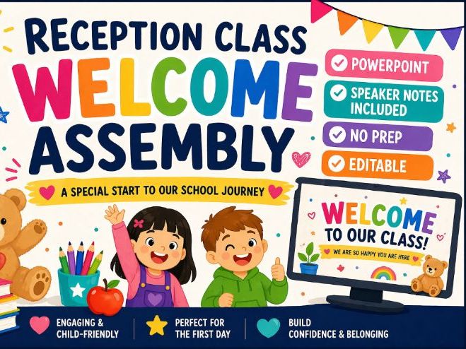 Reception Welcome Assembly (EYFS) | First Day of School | Feelings & Classroom Expectations | PowerP