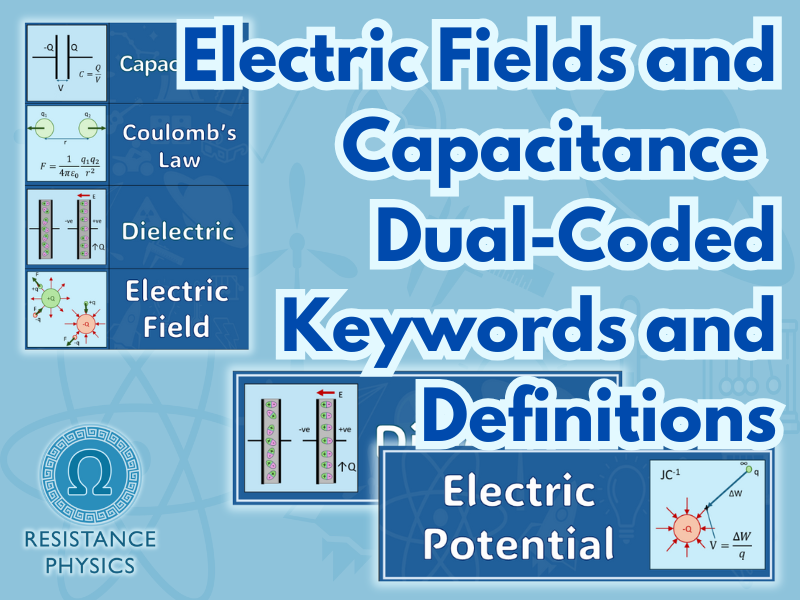 Electric Fields and Capacitance Dual Coded Revision Card-Sort and Displays