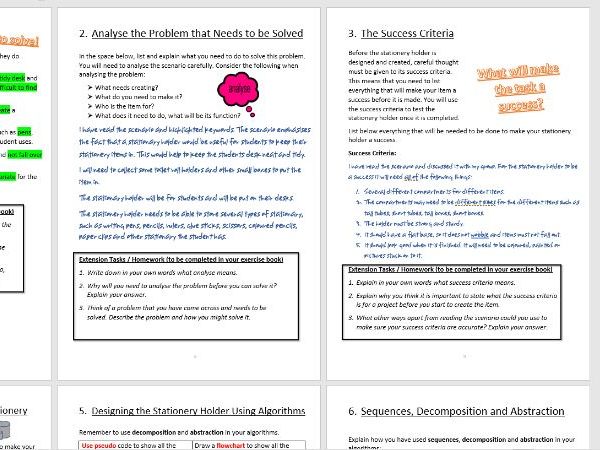 KS3 Computational Thinking Project - Practical Problem Solving (Full ...