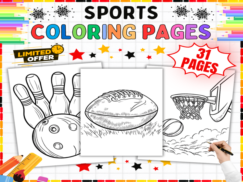 31 Sports Colouring Pages | Physical Education Activities | Fun Printable Worksheets for Kids