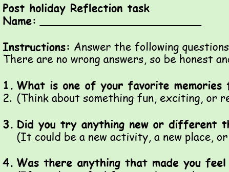 pastoral tutor check in reflection task