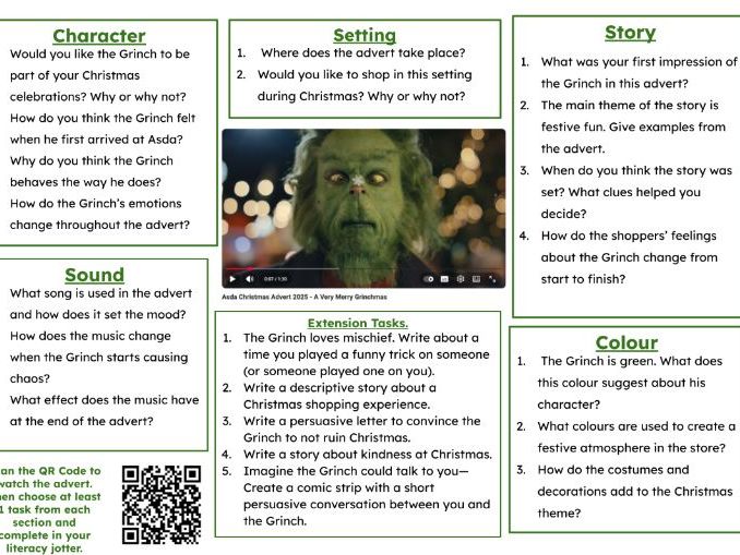 2025 Christmas Advert Digital Literacy Task Mats