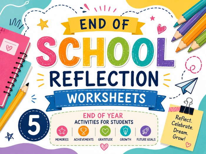End of School Reflection Worksheets | End of Year Activities
