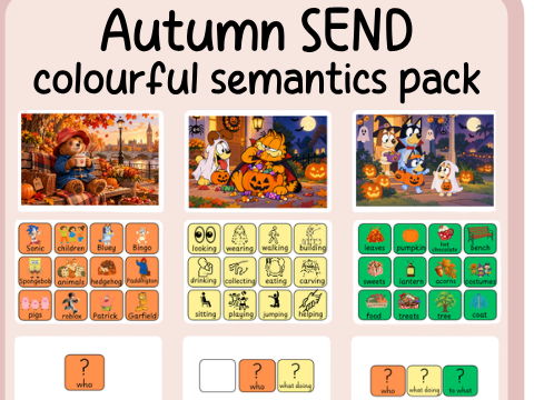 Autumn character- SEND- colourful semantics pack
