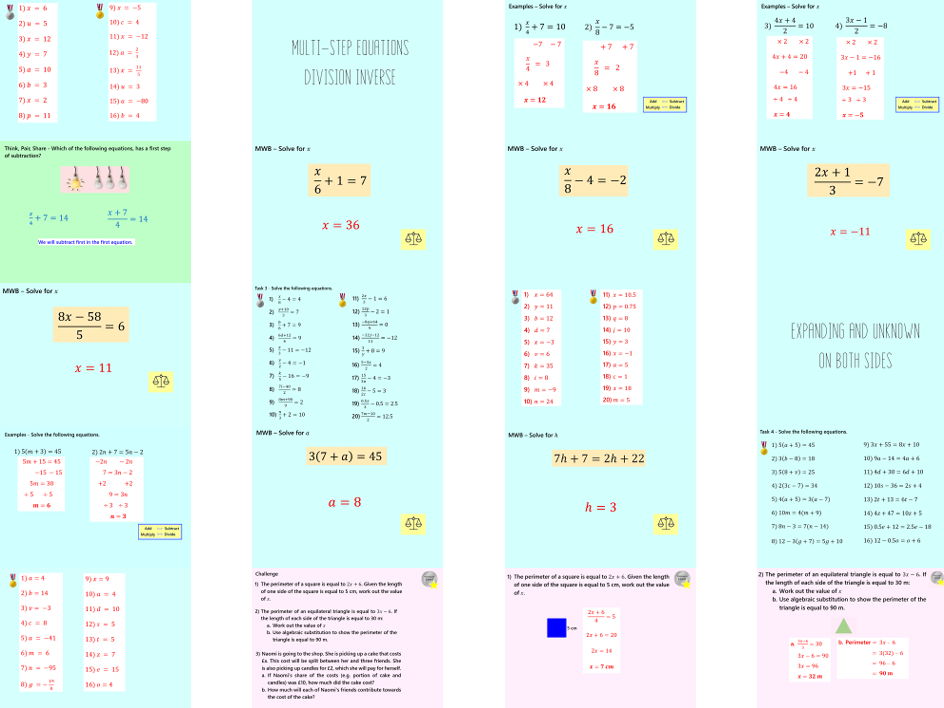 Rearranging and Solving Algebra - GCSE Maths Foundation PowerPoint Lessons Resource Bundle